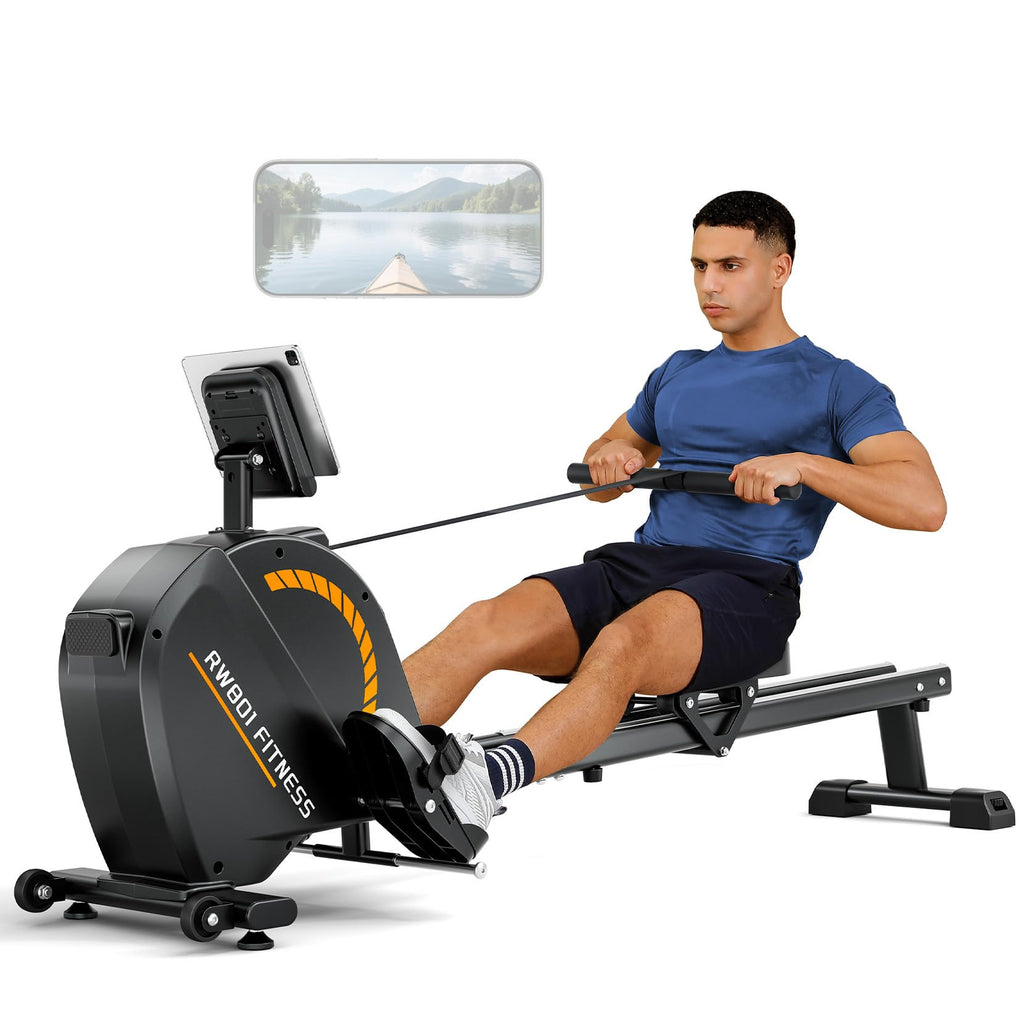Dripex Rowing Machines for Home Use, Rowing Machine Magnetic Rower, 16 Levels of Workout Resistance, Max 350 LBS, Dual Slide Rai