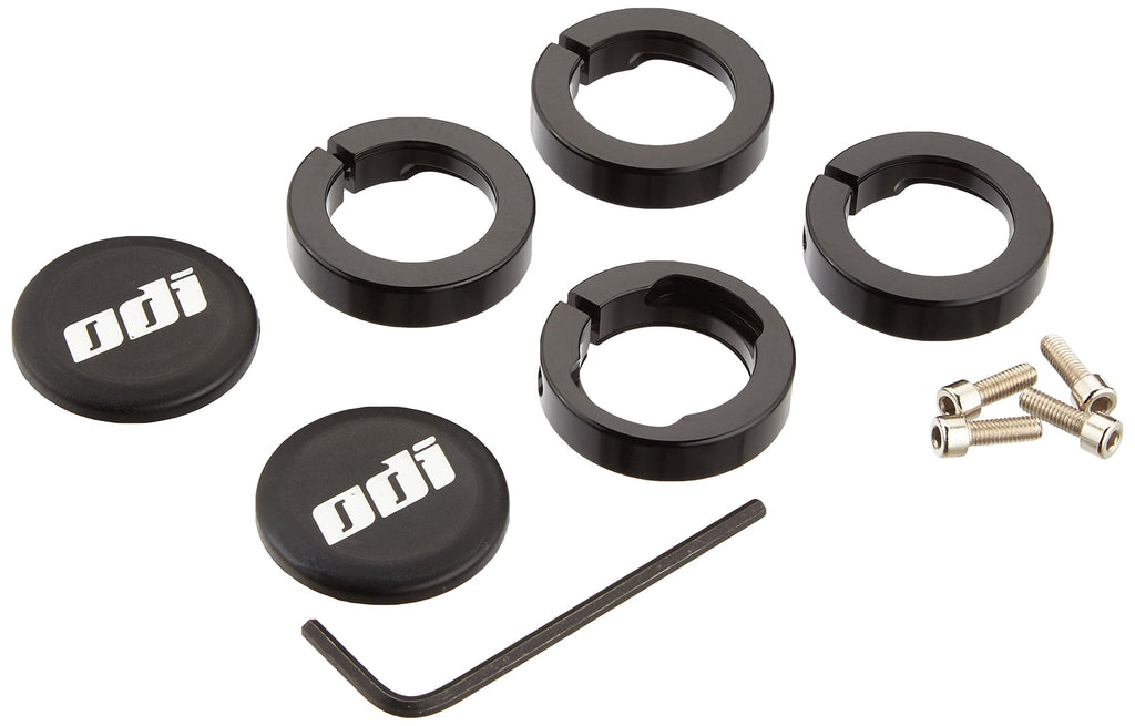 Odi Lock Jaw Bicycle Grip Lock-On Clamps With Caps (Black)