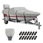 Vinpatio Trailerable Boat Cover, 600D Solution-Dyed Bass Boat Cover, 20-22 Ft Heavy Duty 100% Waterproof Boat Covers Fits V-Hull