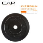 Cap Barbell Better Olympic Bumper Plate, Black, 45 Lb Single