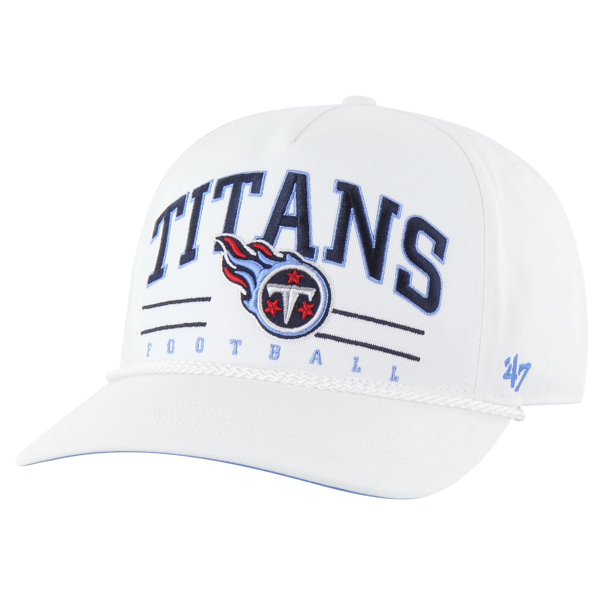 47 Men'S White Tennessee Titans Roscoe Hitch Rope Adjustable Hat