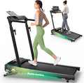 UREVO Foldimix 5L Treadmills for Home, Dual Brushless Motorized 3.0HP ,9% Auto Incline Walking Pad with Adjustable Handle Bar, M
