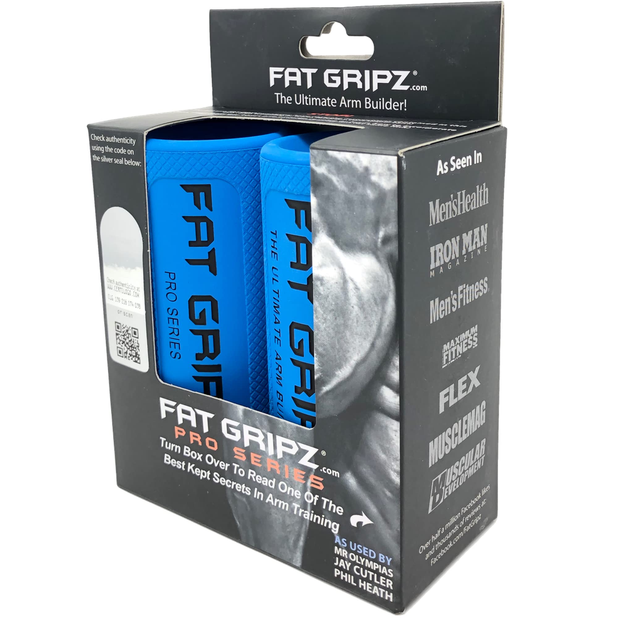 Fat Gripz Pro - The Simple Proven Way To Get Big Biceps & Forearms Fast - At Home Or In The Gym (Winner Of 3 Menas Health Magazi