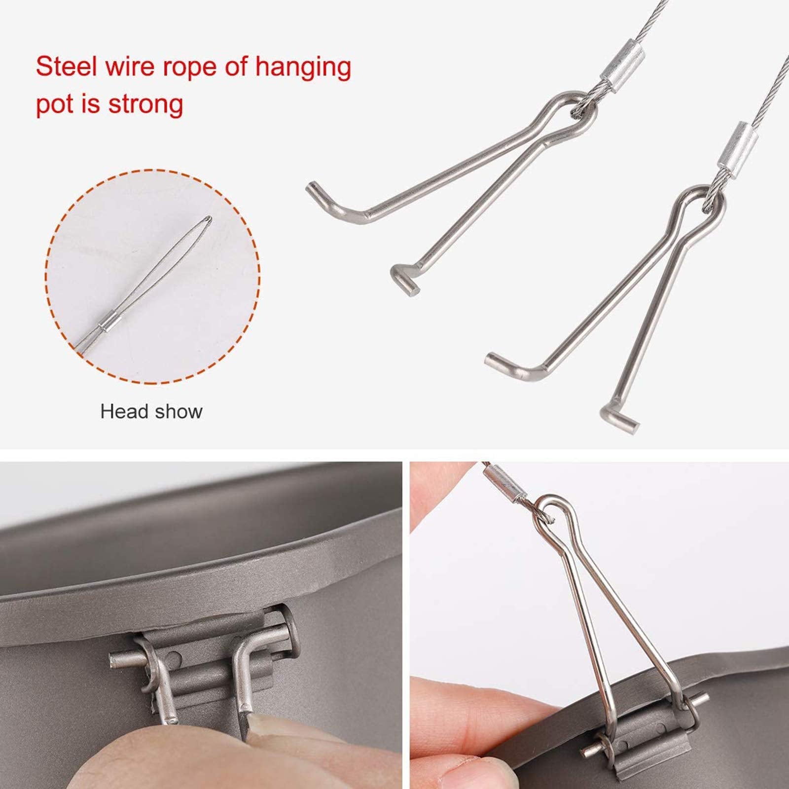 Atiap Titanium Canteen Mess Kit With Folding Handle Hanging Ring Ultralight Portable For Lunch Outdoor Camping Hiking