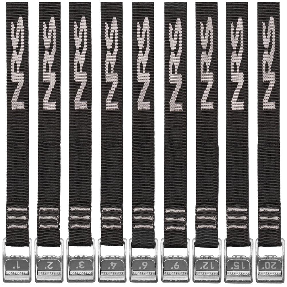 Nrs 1'' Hd Tie-Down Straps 9' 4-Pack Stealth Black