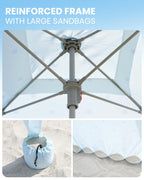OutdoorMaster Beach Cabana with Fringes, Portable 6 x 6 Beach Canopy for Sand, Easy Set Up Sun Shelter, Included Side Wall, UP