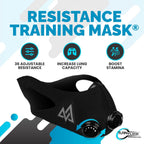 Trainingmask - Elevation Training Mask 2.0 - Resistance Training Mask, High Altitude Mask, Workout Mask (Black, Medium)