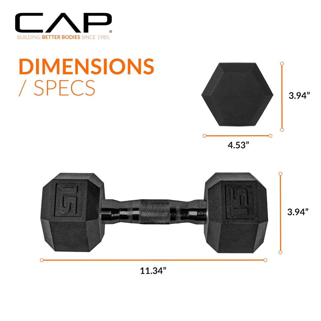 Cap Barbell 50 Lbs Coated Dumbbell Set With Black Handle, 10Lbx2, 15Lbx2