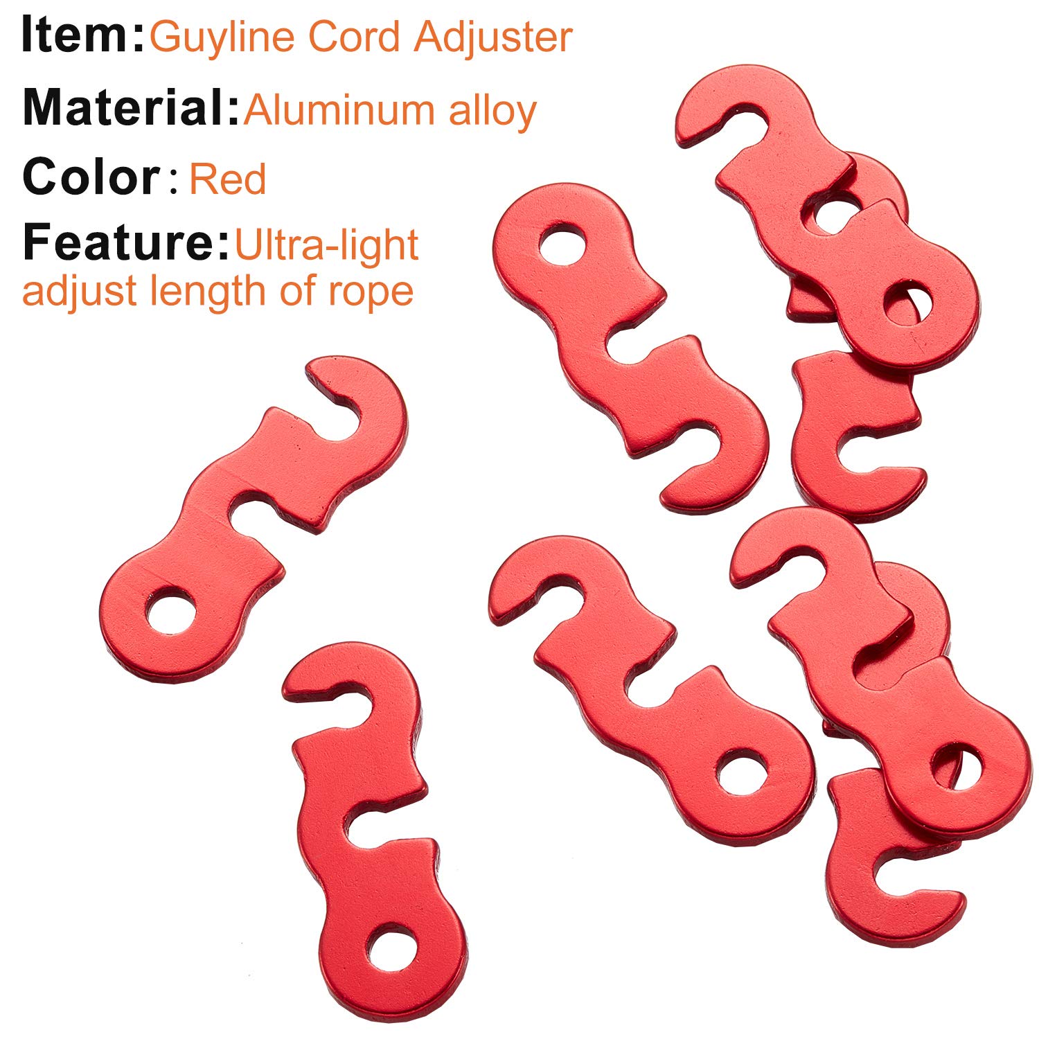 Satinior 20 Pieces Guyline Tensioner Aluminum Alloy Guy Line Cord Adjusters Tent Rope Tensioners Paracord Tensioner For Outdoor