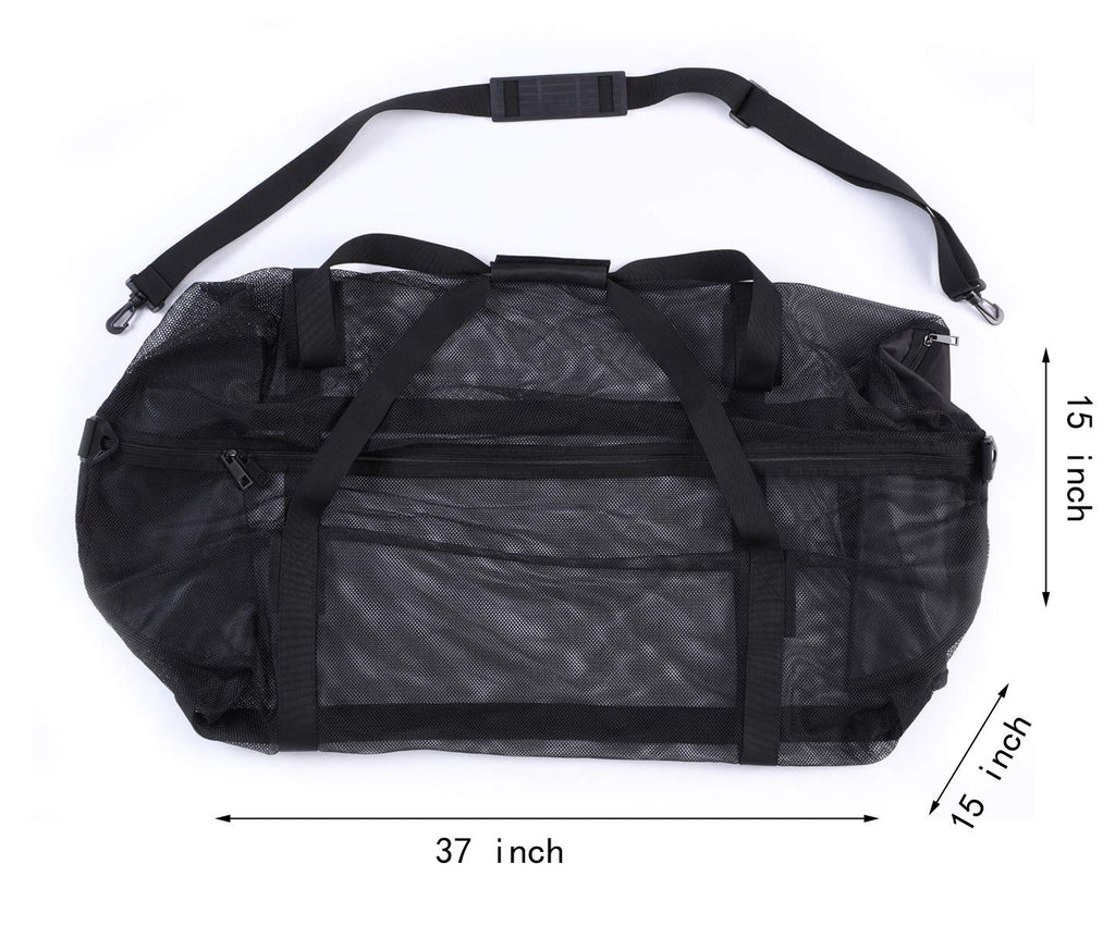 Leberna Large Mesh Duffle Bag For Scuba Diving, Snorkeling, Swimming And Camping With Adjustable Shoulder Strap