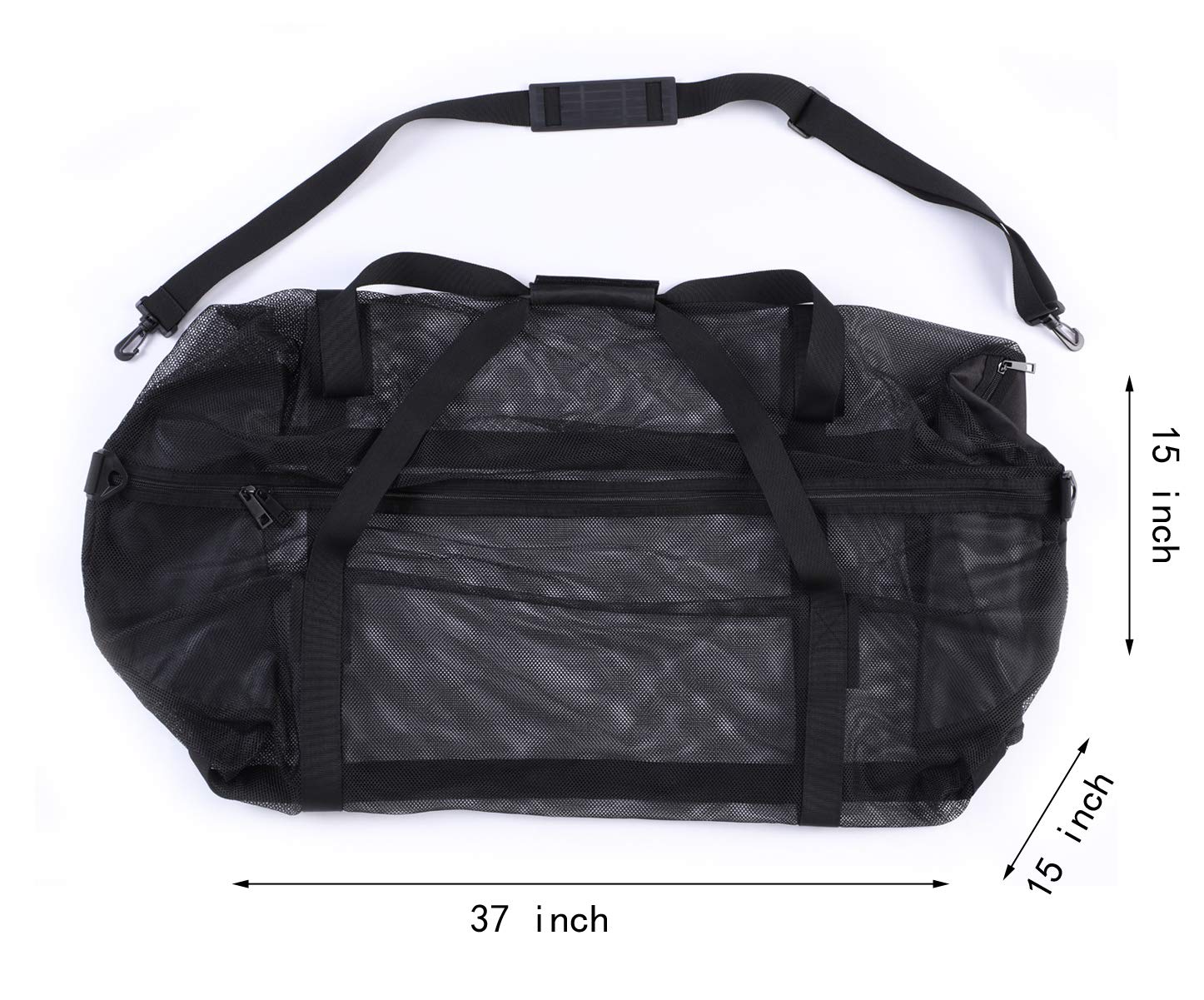 Leberna Large Mesh Duffle Bag For Scuba Diving, Snorkeling, Swimming And Camping With Adjustable Shoulder Strap