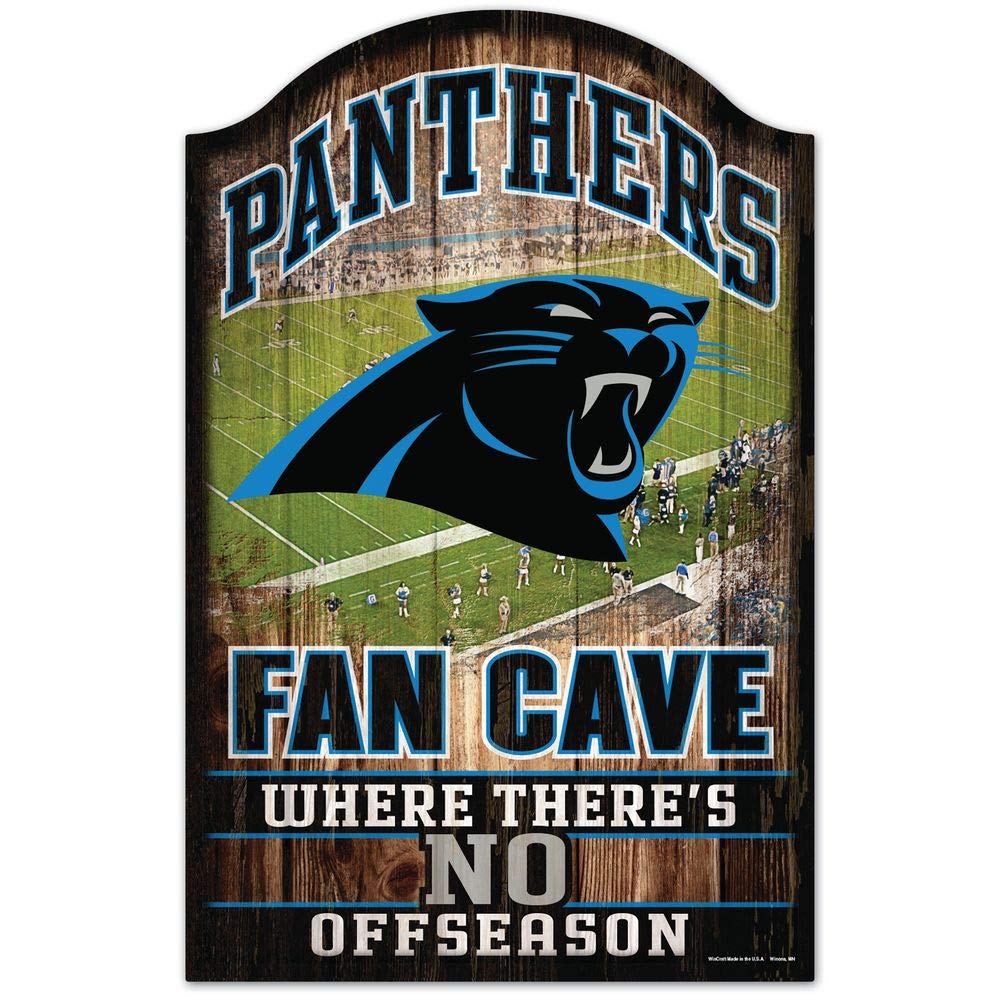 NFL Carolina Panthers 05402012 Wood Sign, 11 x 17, Black