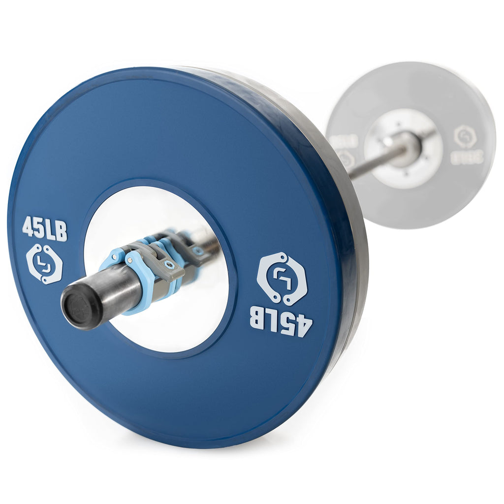 Lock-Jaw Hex 50Mm / 2'' Olympic Barbell Collar - Quick Release Barbell Clamp (Light Blue)