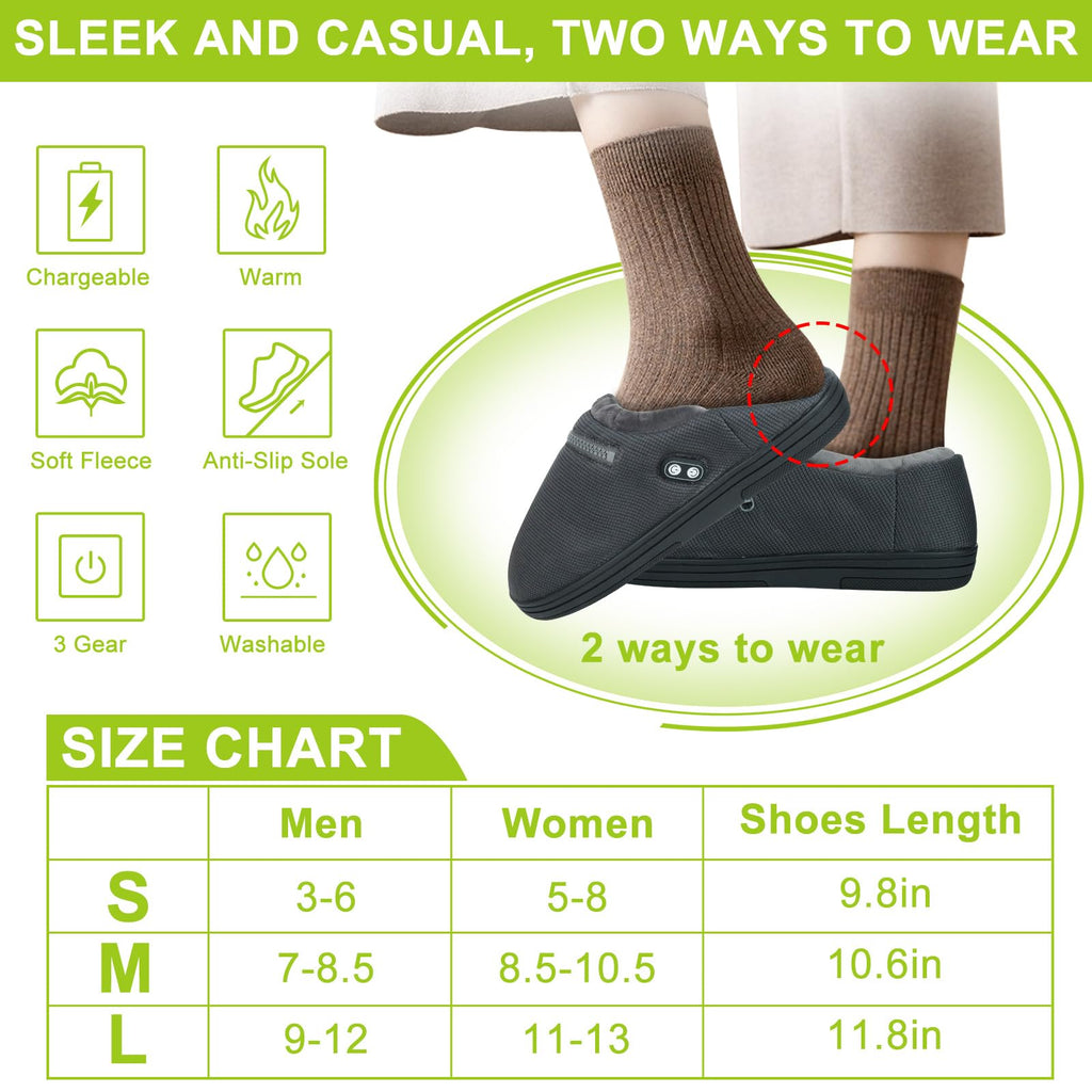 Foot Warmer, Electric Foot Warmer With 5000Mah Battery, Heated Slippers Women Men, Heated Foot Warmer With Smart Dual Independen