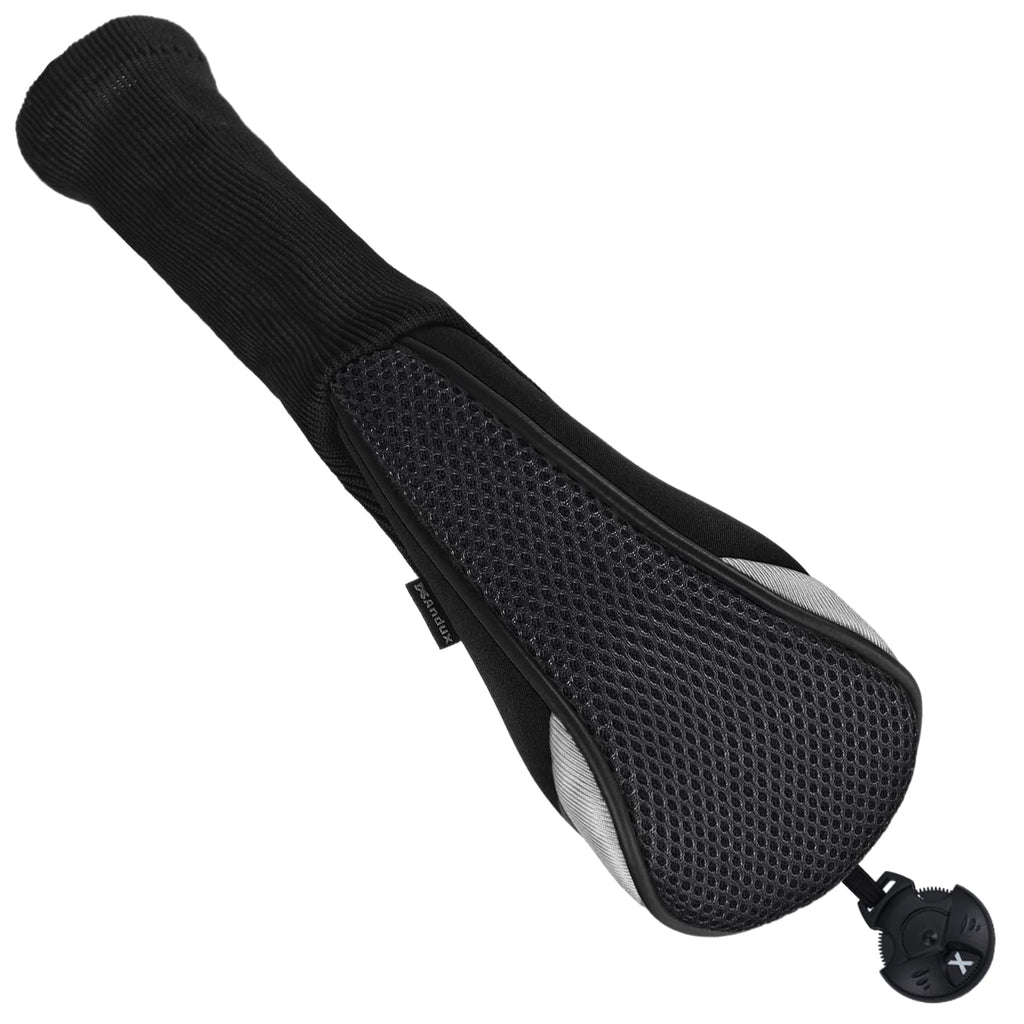 Andux 4Pcs/Pack Long Neck Golf Hybrid Club Head Covers Dial No. Tag Ctmt-02 Black