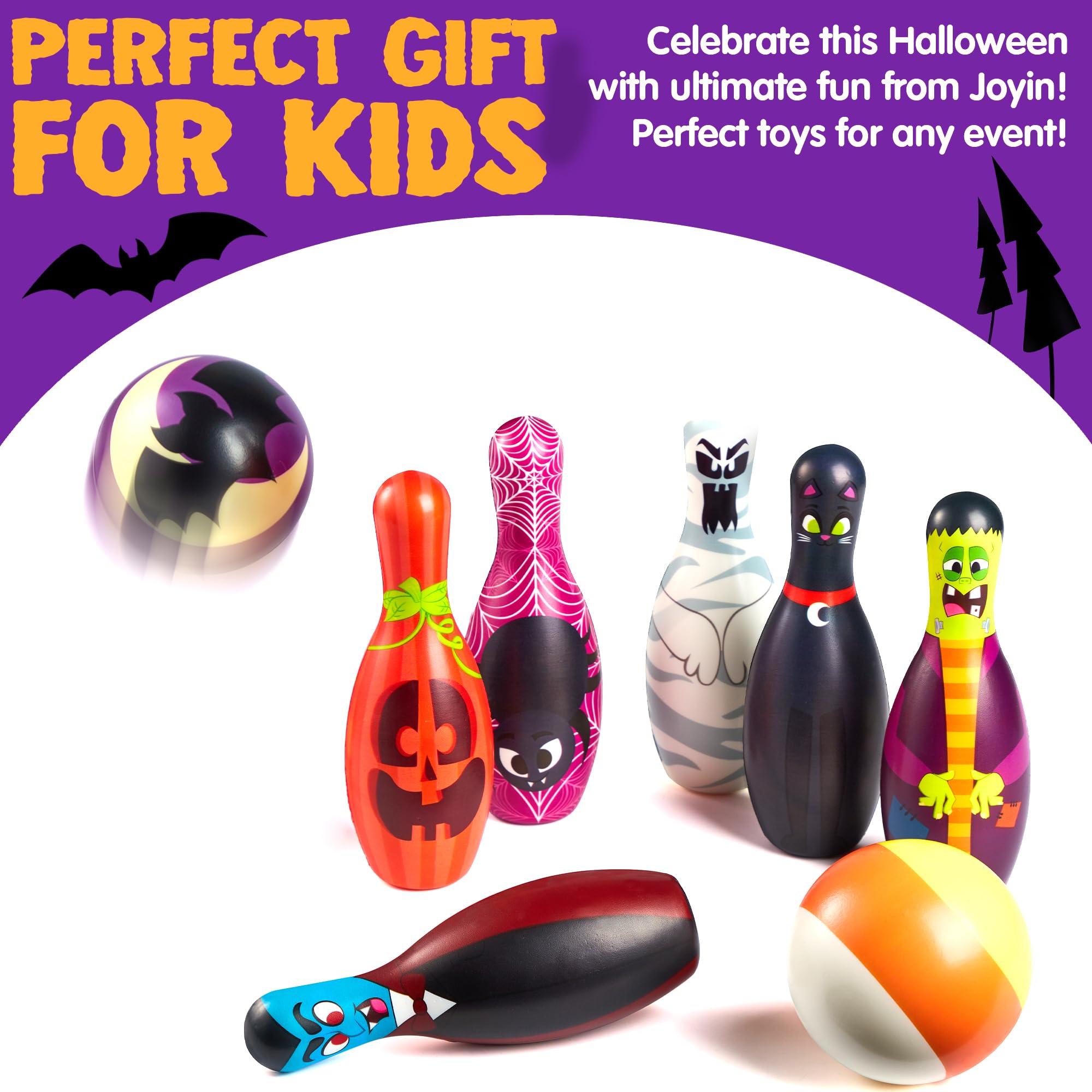 Joyin Halloween Foam Bowling Set For Kids Toys Party Supplies, Get-Together Party, Game Day Events, Indoor Outdoor Party, Birthd