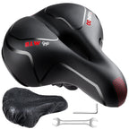 Youngdo Bike Seat - Comfortable Gel Foam Padded Leather Bicycle Seat, Wide Bike Saddle Cushion For Women And Men, Universal Fit,