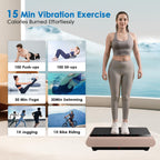 Natini Vibration Plate Exercise Machine - Whole Body Vibration Platform Machine with Pilates Bar Resistance Bands for Home Fitne