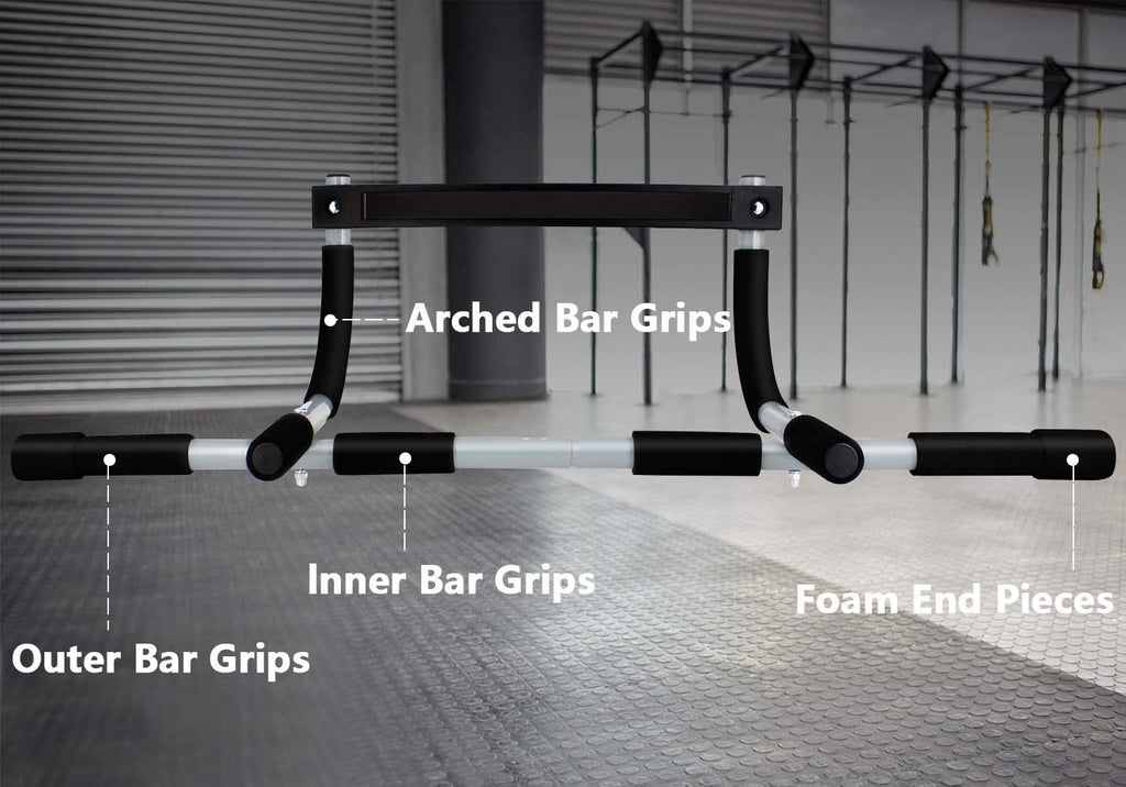 Topoko Upgrade Pull Up Bar For Doorway, Max Capacity 440 Lbs Chin Up Bar, No Screws Portable Upper Body Fitness Workout Bar, Str