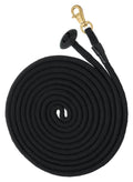 Tough 1 Rolled Cotton Lunge Line with Solid Brass Snap, Black, 25