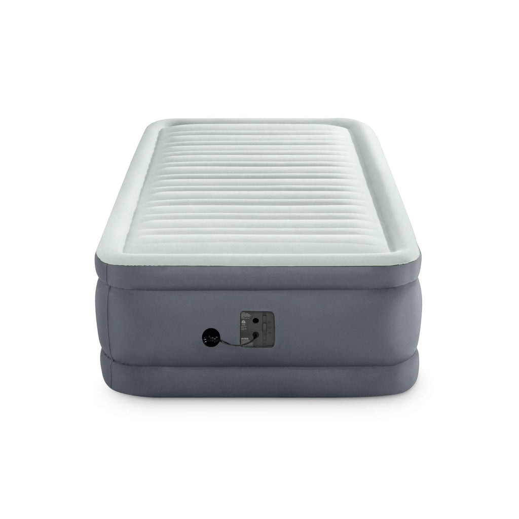 Intex Premaire I Fiber-Tech Elevated Dura Beam Technology Home Air Mattress Bed With Electric Built-In Pump, Twin