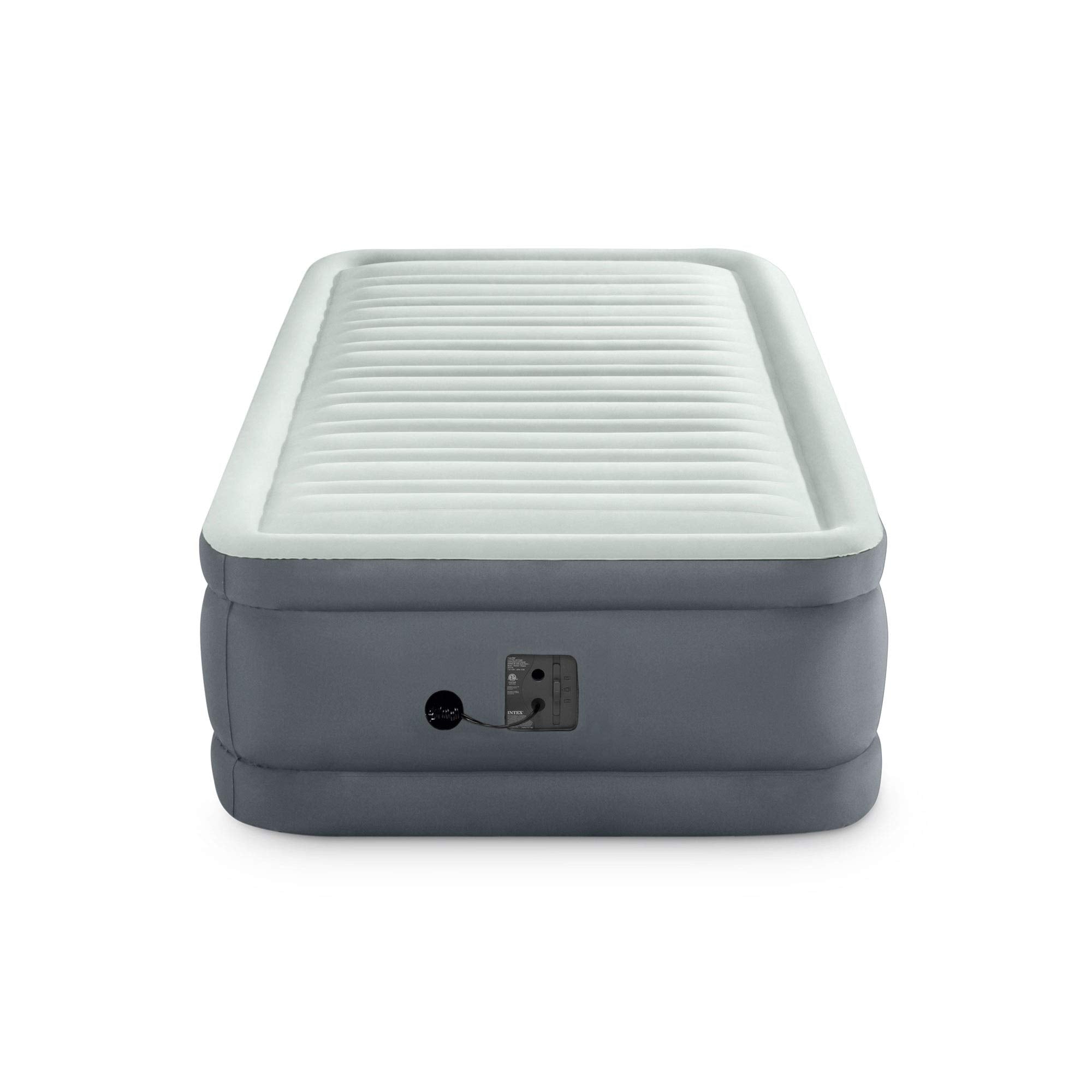 Intex Premaire I Fiber-Tech Elevated Dura Beam Technology Home Air Mattress Bed With Electric Built-In Pump, Twin