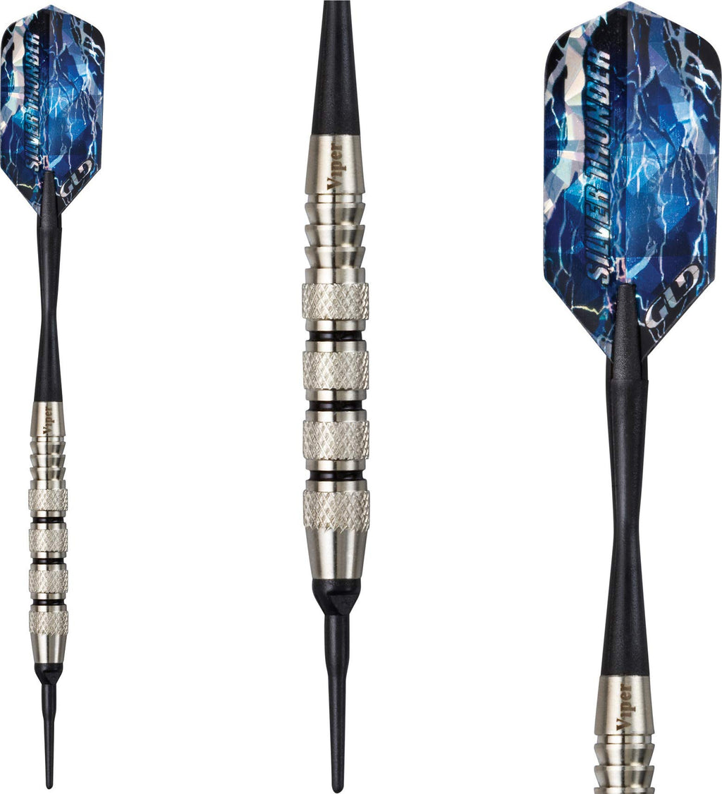 Viper Silver Thunder Soft Tip Darts 4 Knurled Rings 16 Grams