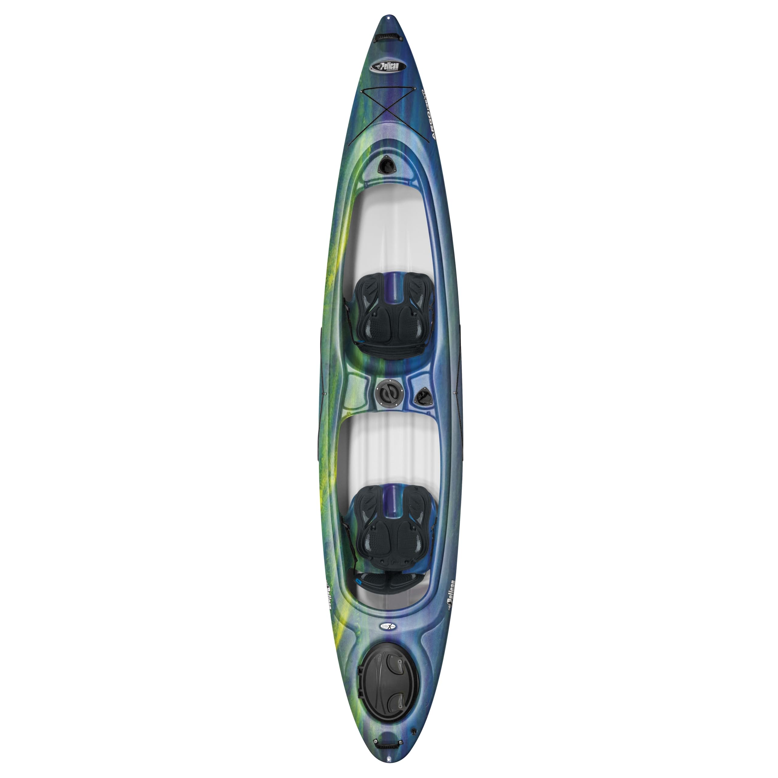 Pelican Argo 136Xp - Sit In Tandem Kayak - Iris - Patented Ram-X Material - Lightweight Stable - 13 Ft