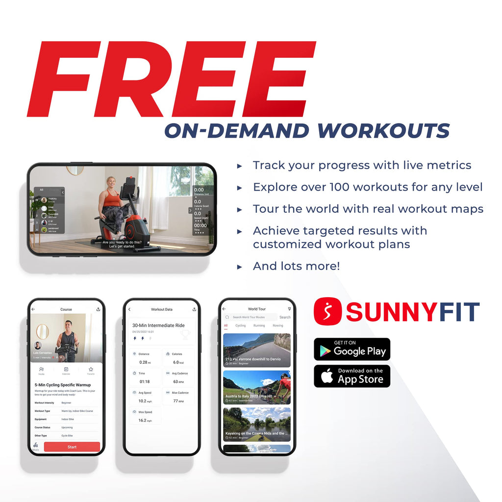 Sunny Health & Fitness Elite Interactive Series Exercise Elliptical With Exclusive Sunnyfit App Enhanced Bluetooth Connectivity