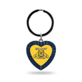 Rico Industries Ncaa North Carolina A&T Aggies Ncaa Rhinestone Heart Colored Keychain, Navy, 3-Inches In Length