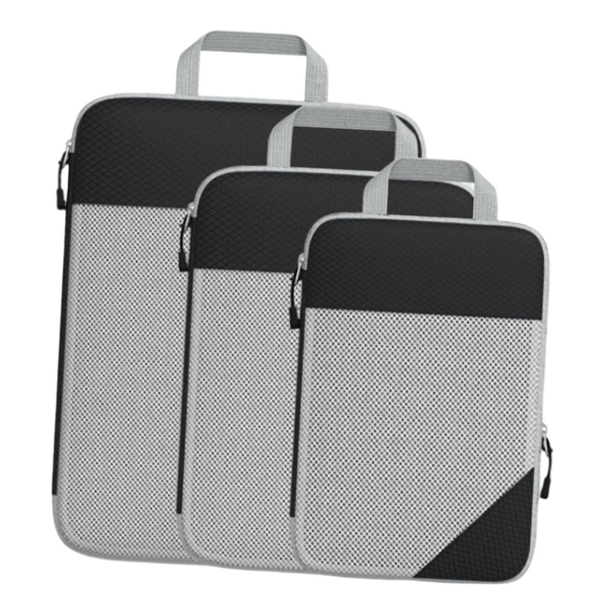 Pinakine Set Of 3 Packing Cubes Travel Organizers Suitcase Organizer Bags Waterproof Black | | Home & Garden | Household Supplie