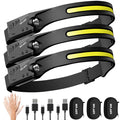 Headlamp Rechargeable, 230 Wide Beam Head Lamp, Motion Sensor LED Head lamp, 5 Modes Headlamps for Adults, Bright Head Lights fo