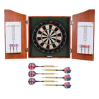 Hathaway Outlaw Free Dartboard And Cabinet Set, Cherry Finish