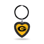 Rico Industries Ncaa Grambling State Tigers Ncaa Rhinestone Heart Colored Keychain, Black, 3-Inches In Length