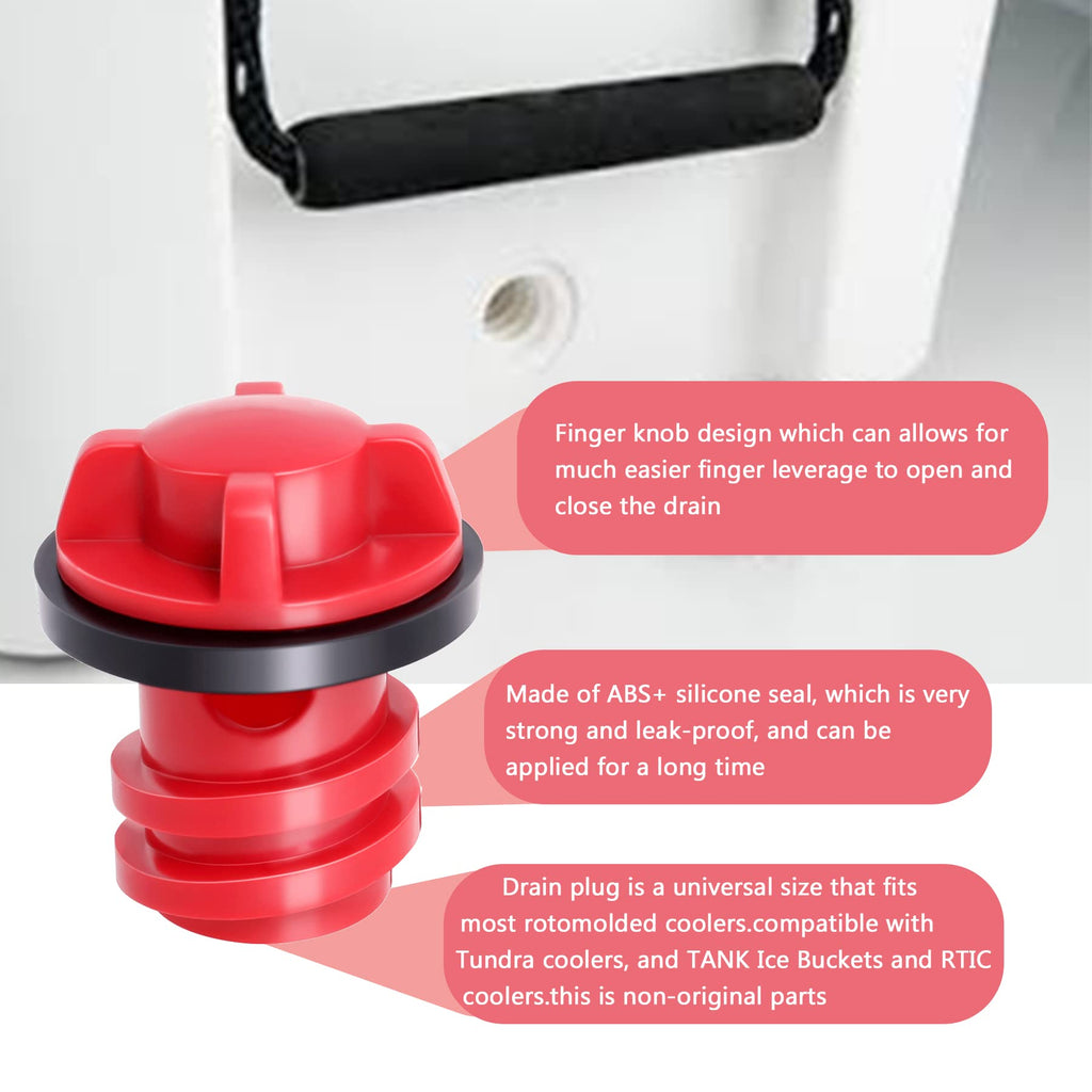 Cooler Drain Plugs Compatible With Yeti'S Line Of Roadie, Tundra, And Tank Coolers And Rtic Coolers Leak-Proof Accessories,Pack