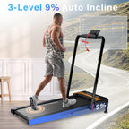 Howhai Treadmill With Auto Incline 9%, Walking Pad Treadmills For Home With 2.5Hp, Speed 7.6Mph Walking Pad With Handle Bar, Fol