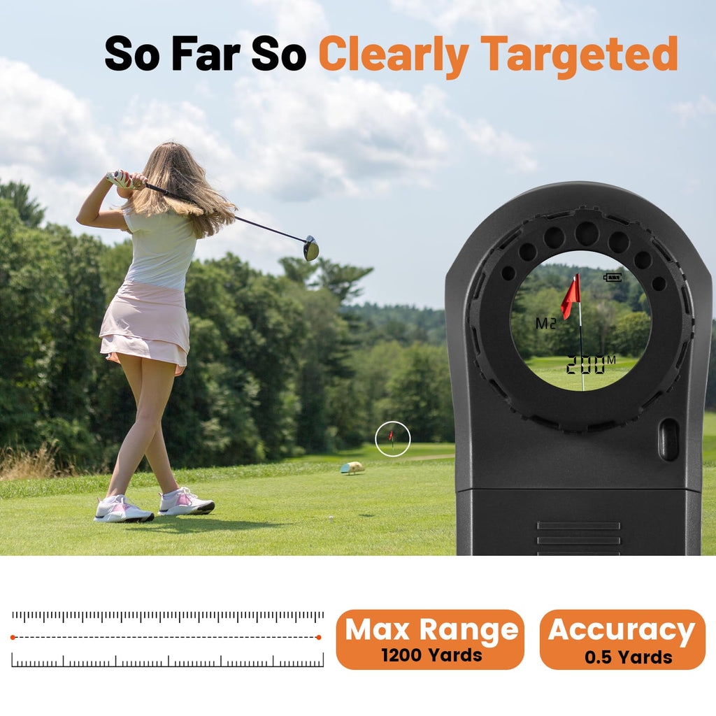 Golf Laser Rangefinder, Rangefinder For Hunter, 1100/1200 Yds High Precision Golf Rangefinder With Slope, Magnification, Flag Lo