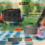 Camping Cooking Set,7Pcs Camping Pan Set For Backpack Cookware Pot And Pans Set, Survival Cooking Kit For Hiking Cooking Gear Ou