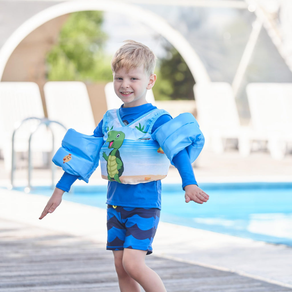 Doohalo Kids Swim Floats For 28-70 Pounds Kid Arm Shoulder Float Vest Fit For 2-8 Years Older Boys Girls Toddler Baby Children