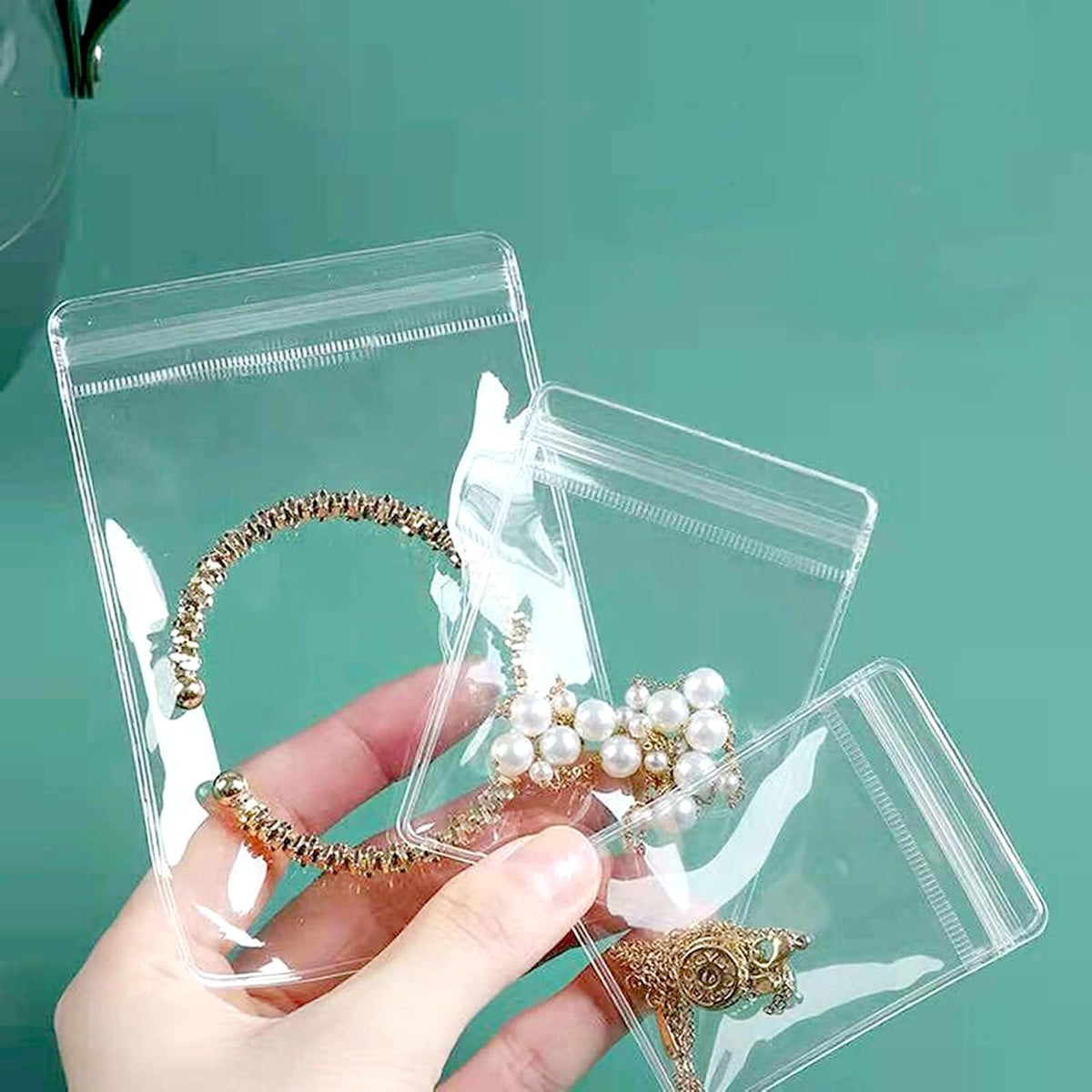 Trofflly 25Pcs Jewellery Storage Transparent Pouches For Earrings Rings Bracelets Mangalsutra Clear Zipper Bags Anti Oxidizing F