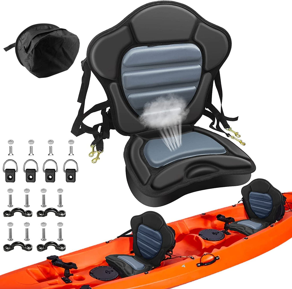 Kayak Seat Thickened Padded Kayak Seat Extra Thick Padded Sit-On-Top Canoe Seat Cushioned - Deluxe Fishing Boat Seat With 4 Pair
