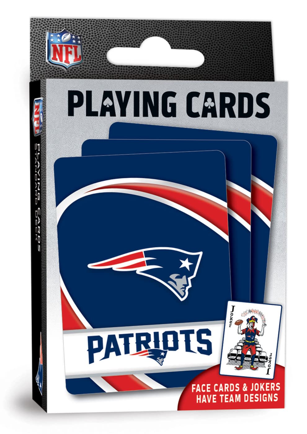 Masterpieces Family Games - NFL New England Patriots Playing Cards - Officially Licensed Playing Card Deck for Adults, Kids, and