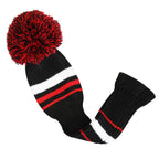 Scott Edward Black White Red Stripes Golf Headcover Set 4 For Driver Wood/Fairway Wood And Hybrid