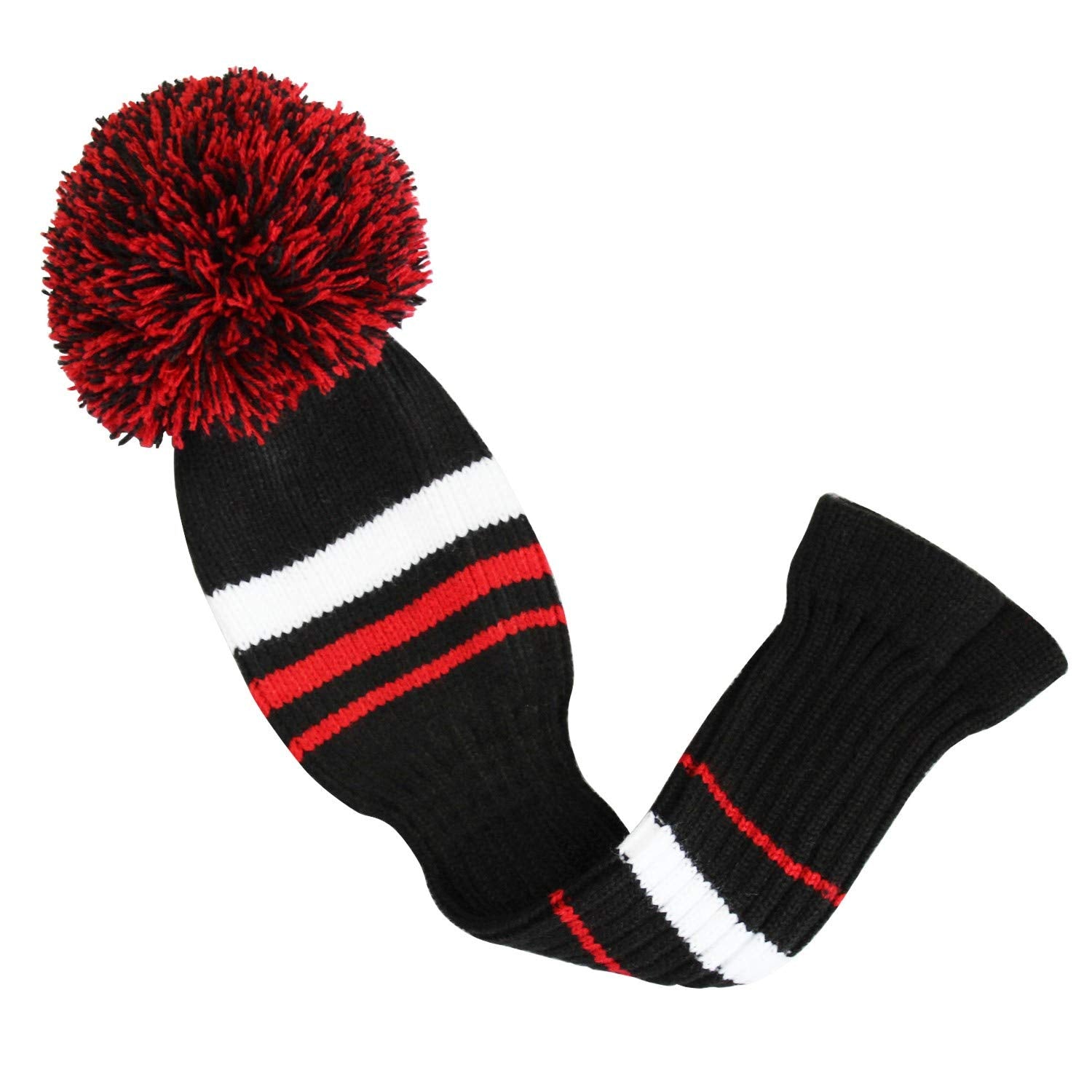 Scott Edward Black White Red Stripes Golf Headcover Set 4 For Driver Wood/Fairway Wood And Hybrid