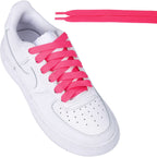 Olukssck 1 Pair Flat Shoe Laces For Sneakers, 25 Wide Athletic Shoelaces Hot Pink 54 Inch(137Cm)