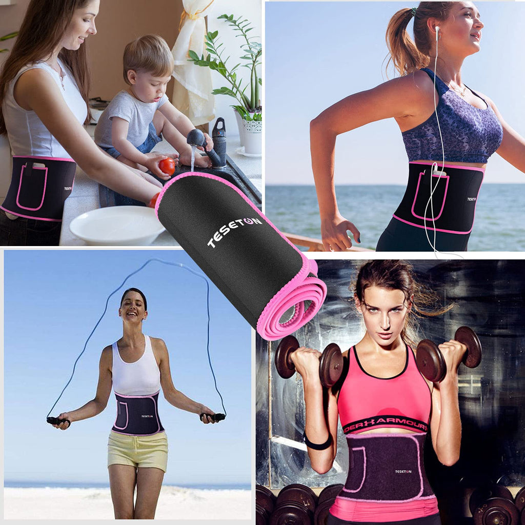 Teseton Sweat Band Waist Trainer For Women, Wasit Trimmer For Women Men, Sweat Belt, Wraps Waist Trainer For Belly Fat, Stomach