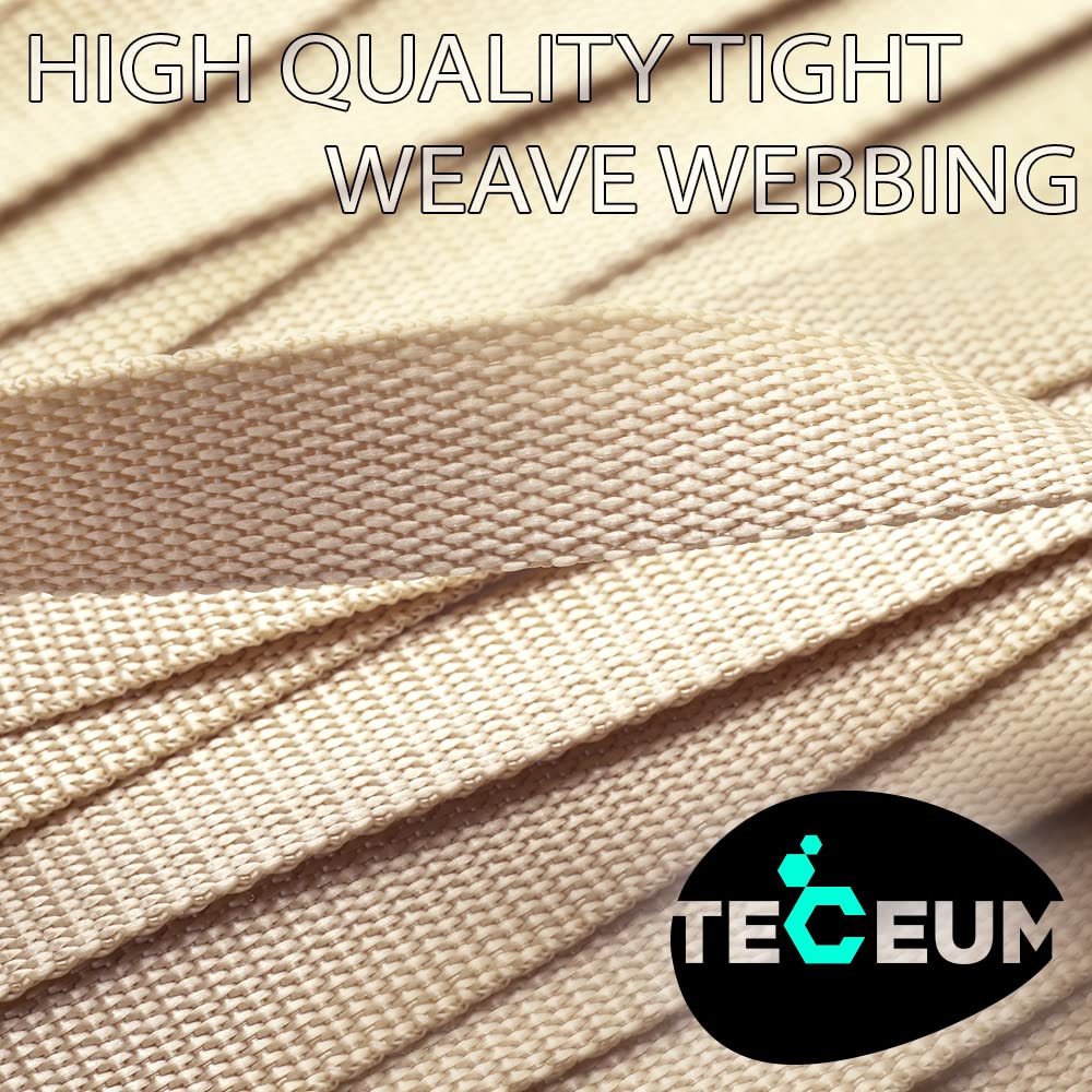 Teceum 1 Inch Webbing - Tan - 10 Yards - 1    Webbing For Climbing Outdoors Indoors Crafting Diy Nw