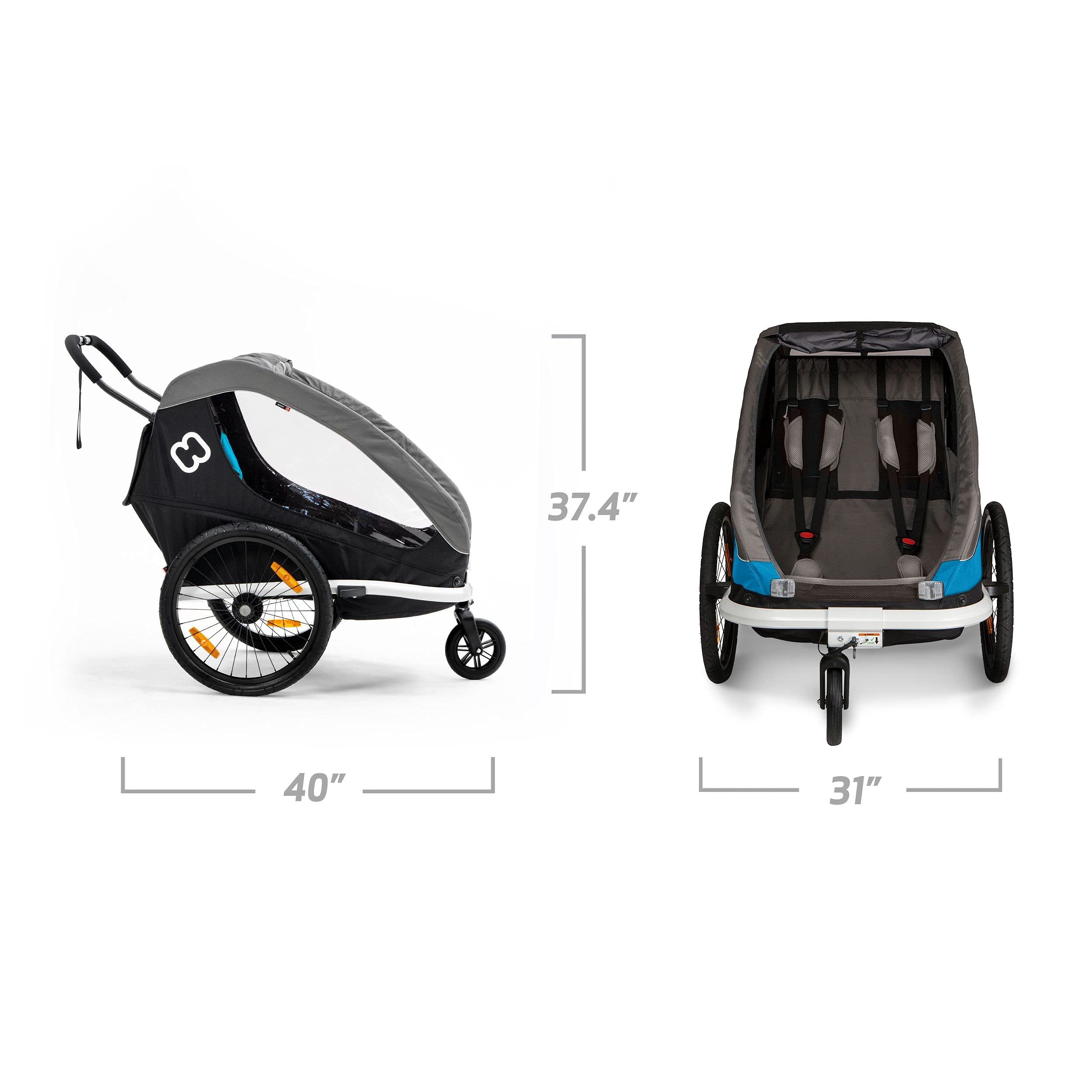 Hamax Traveller Two Seat Bike Trailer + Stroller (Black/Grey)