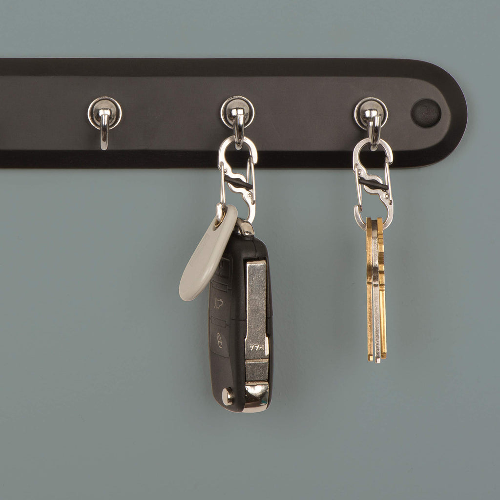 Nite Ize S-Biner Microlock, Locking Key Holder, Stainless-Steel 2-Pack
