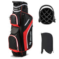 KOTEK Golf Cart Bag, 14 Way Organizer Divider with 9 Pockets, Cooler Bag, Rain Cover, Adjustable & Detachable Dual Shoulder Stra